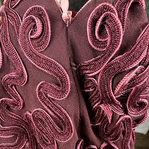 Vtg Sue Wong Silk Cocktail Dress Size 10 Beaded Halter Mermaid Tiered Romantic - Picture 16 of 16